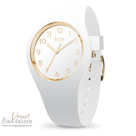 ICE WATCH 014759 ICE GLAM NŐI KARÓRA, FEHÉR SZÍJ, FEHÉR SZÁMLAP, ARANY DÍSZÍTÉS 10ATM