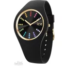 ICE WATCH COSMOS RAINBOW NŐI KARÓRA, FEKETE SZÍNŰ SZÍJ, FEKETE SZÍNŰ SZÁMLAP SZÍNES KÖVEKKEL DÍSZÍTVE, 10ATM