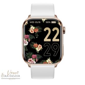   ICE WATCH ICE SMART 2.0 WHITE OKOSÓRA, FEHÉR SZÍNŰ SZÍJ, SZÖGLETES ROSEGOLD TOK
