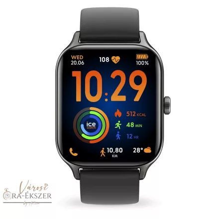  ICE-WATCH 025279 ICE FIT RT 3.0 AMOLED KIJELZŐS OKOSÓRA, FEKETE TOK ÉS FEKETE SZÍNŰ SZILIKON SZÍJ, GPS-ES, 40 mm, 5 ATM