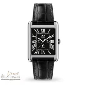   ICE smart TKS 2.0 rectangular 1.41 OKOSÓRA, FEKETE BŐRSZÍJ, EZÜST SZÍNŰ SZÖGLETES FÉMTOK 025380