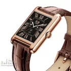 ICE smart TKS 2.0 rectangular 1.41 OKOSÓRA, BARNA BŐRSZÍJ, ROSEGOLD SZÍNŰ SZÖGLETES FÉMTOK, 025382