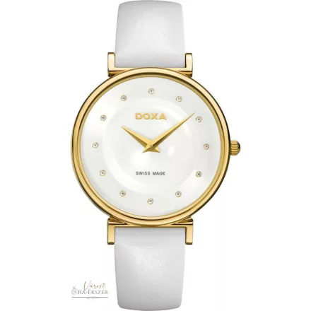 DOXA 145.35.058.07 DOXA D-TRENDY NŐI ARANY SZÍNŰ ACÉLTOKOS KARÓRA FEHÉR SZÍNŰ BŐRSZÍJJAL