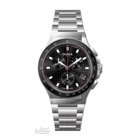   DOXA D-SPORT FÉRFI KARÓRA EZÜST SZÍNŰ NEMESACÉL TOKKAL ÉS CSATTAL FEKETE SZÁMLAPPAL 167.10.101.10