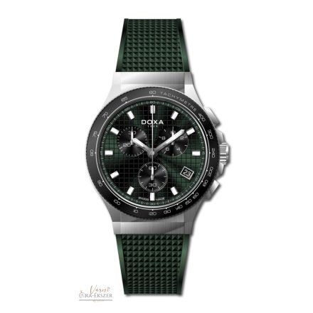 DOXA D-SPORT FÉRFI KARÓRA EZÜST SZÍNŰ NEMESACÉL TOKKAL ÉS ZÖLD SZÍNŰ KAUCSUK SZÍJJAL 167.10.131.26