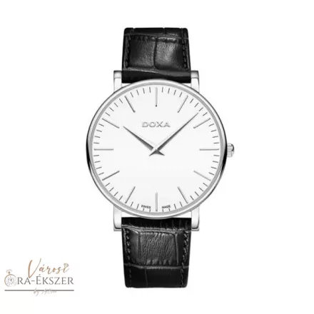 DOXA D-LIGHT FÉRFI KARÓRA EZÜST SZÍNŰ ACÉL TOKKAL ÉS FEKETE SZÍNŰ BŐRSZÍJJAL 173.10.011.01