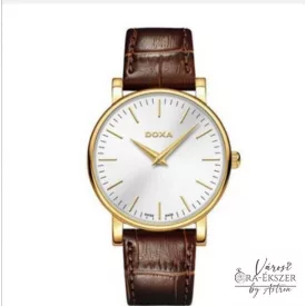  DOXA D-LIGHT NŐI ARANY SZÍNŰ TOKOS, BARNA BŐRSZÍJAS KARÓRA 173.35.021.02