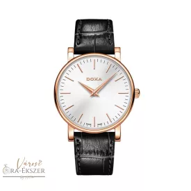   DOXA  NŐI ROSEGOLD SZÍNŰ TOKOS, FEKETE BŐRSZÍJAS KARÓRA 173.95.021.01