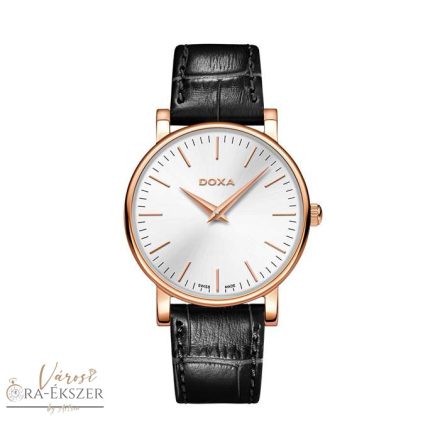 DOXA  NŐI ROSEGOLD SZÍNŰ TOKOS, FEKETE BŐRSZÍJAS KARÓRA 173.95.021.01