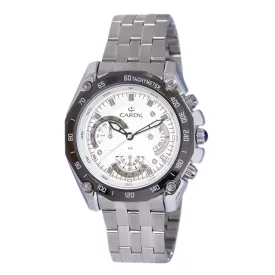   Cardy férfi karóra, ezüst színű fémtok, ezüst színű fém karcsat, fehér színű számlap, quartz szerkezet, cseppmentes vízállóság