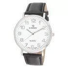 Cardy férfi szíjas karóra, quartz, ezüst színű tok