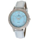 Cardy női karóra, ezüst színű fémtok, kék színű szíj, kék színű számlap, quartz szerkezet, cseppmentes vízállóság