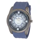 Cardy férfi karóra, fekete színű fémtok, kék színű műanyag szíj, kék színű számlap, quartz szerkezet, cseppmentes vízállóság