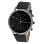 Cardy férfi karóra, sötétszürke színű fémtok, fekete színű szíj, szürke színű számlap, quartz szerkezet, cseppmentes vízállóság 