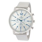 Cardy férfi karóra, ezüst színű fémtok, ezüst színű acél karcsat (mesh band), ezüst színű számlap, quartz szerkezet, cseppmentes vízállóság