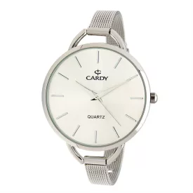   Cardy női karóra, ezüst színű fémtok, ezüst színű acél karcsat (mesh band), ezüst színű számlap, quartz szerkezet, cseppmentes vízállóság