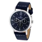 Cardy férfi szíjas karóra, quartz, ezüst színű tok, kék színű szíj, kék színű számlap