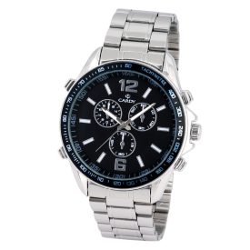   Cardy férfi fémcsatos karóra, quartz, ezüst színű tok, ezüst színű csat, fekete színű számlap