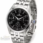 Merion Chronograph férfi karóra – Fekete számlap, nemesacél tok és csat, 5 ATM vízállóság