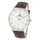 Merion férfi bőrszíjas karóra, quartz, ezüst színű tok