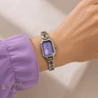 Merion női fémcsatos karóra, quartz, ezüst színű nemesacél tok és karcsat, lila színű számlap