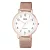 Q&Q analóg férfi karóra, rózsaarany színű fém tok, rózsaarany színű nemesacél csat, fehér számlap, ásványüveg, quartz szerkezet, cseppmentes vízállóság - QA20J064Y