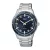 Q&Q férfi karóra, quartz, ezüst színű tok, ezüst színű acél karcsat, sötétkék számlap, Q09A-002PY