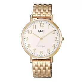   Q&Q férfi karóra, quartz, rózsaarany színű tok, rózsaarany színű karcsat, fehér számlap, QA20J014Y