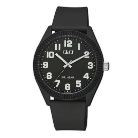   Q&Q férfi karóra, quartz, fekete színű műanyag tok, fekete színű műanyag szíj, sötétszürke színű számlap,V12A-004VY