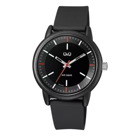   Q&Q férfi karóra, quartz, fekete színű műanyag tok, fekete színű számlap, fekete színű műanyag szíj, V29A-005VY