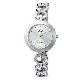   Q&Q női karóra, quartz, ezüst színű fémtok, ezüst színű számlap, ezüst színű fémcsat, F11A-001PY