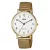 Q&Q férfi rugóscsatos karóra, quartz, arany színű tok és csat, fehér számlap, QA20J034Y