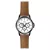 Q&Q férfi bőrszíjas karóra, quartz, gun színű tok, barna szíj, ezüst színű számlap, AA32J501Y