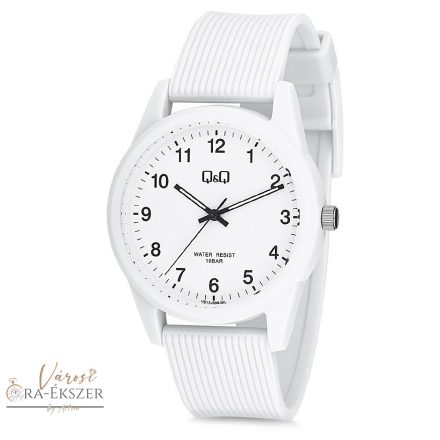 Q&Q női műanyag karóra, quartz, fehér színű tok és szíj, fehér színű számlap, VS12J006Y