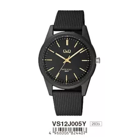   Q&Q férfi quartz karóra, fekete színű  műanyag tok és szíj, fekete számlap, VS12J005Y