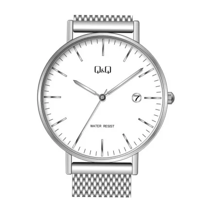 Q&Q férfi  quartz karóra, ezüst színű  fém tok és csat, ezüst színű számlap, A466J201Y