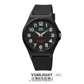   Q&Q férfi műanyag karóra, quartz, fekete színű, VQ66J024Y
