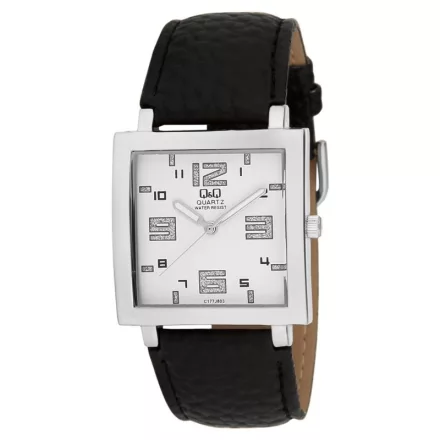 Q&Q női szíjas karóra,quartz,ezüst színű tok, C177J803Y