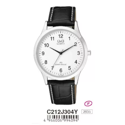 Q&Q férfi szíjas karóra,quartz,ezüst színű tok, C212J304Y