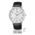 Q&Q férfi karóra, quartz, ezüst színű fémtok, fekete bőrszíj, fehér arab számos számlap, QZ02J304Y