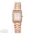 Q&Q női karóra, rózsaarany színű fémtok, rózsaarany színű fém karcsat, fehér színű számlap C69A-007PY