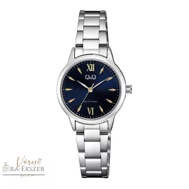   Q&Q női karóra, ezüst színű fémtok, kék színű számlap, ezüst színű fémcsat Q11A-002PY