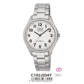   Q&Q férfi karóra, quartz, ezüst színű fémtok, ezüst színű acél karcsat, fehér arab számos számlap, C192J204Y
