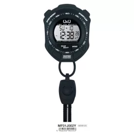   Q&Q stopperóra, LCD, 150 részidős, fekete színű műanyag tok, MF01J002Y