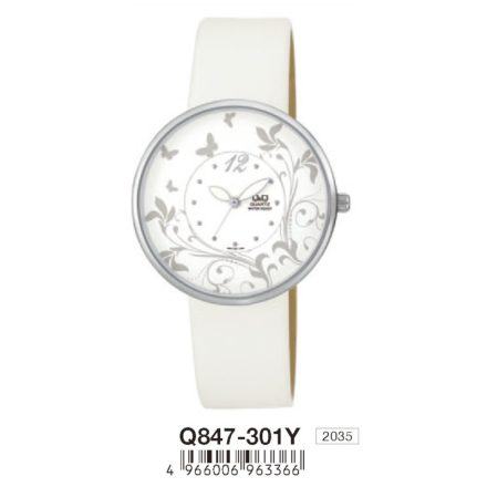 Q&Q női szíjas karóra,quartz,ezüst színű tok, Q847-301Y