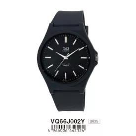  Q&Q férfi műanyag karóra, quartz, fekete színű műanyag tok, fekete színű számlap, fekete színű műanyag szíj, VQ66J002Y