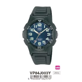   Q&Q férfi műanyag karóra, quartz, fekete színű, műanyag hátlap, VP84J003Y