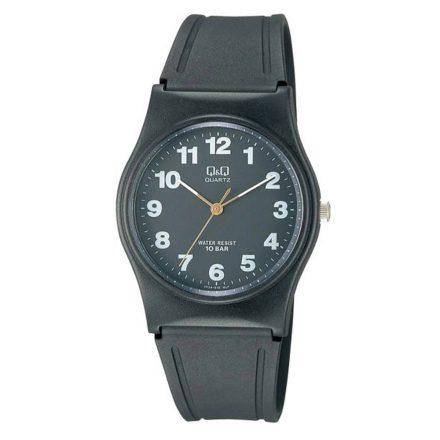 Q&Q férfi műanyag karóra, quartz, fekete színű tok és szíj, fekete számlap, VP34J010Y