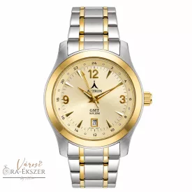   ASTRON 5041-9 elegáns férfi karóra, bicolor nemesacél tok és csat, arany színű számlap, keményített ásványüveg, quartz szerkezet, 50m vízállóság
