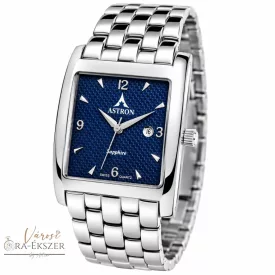   ASTRON 5061-2 férfi karóra, ezüst színű nemesacél tok, ezüst színű nemesacél csat, kék számlap, keményített ásványüveg, quartz szerkezet, 50M vízállóság